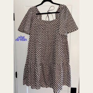 Checkered Babydoll Dress